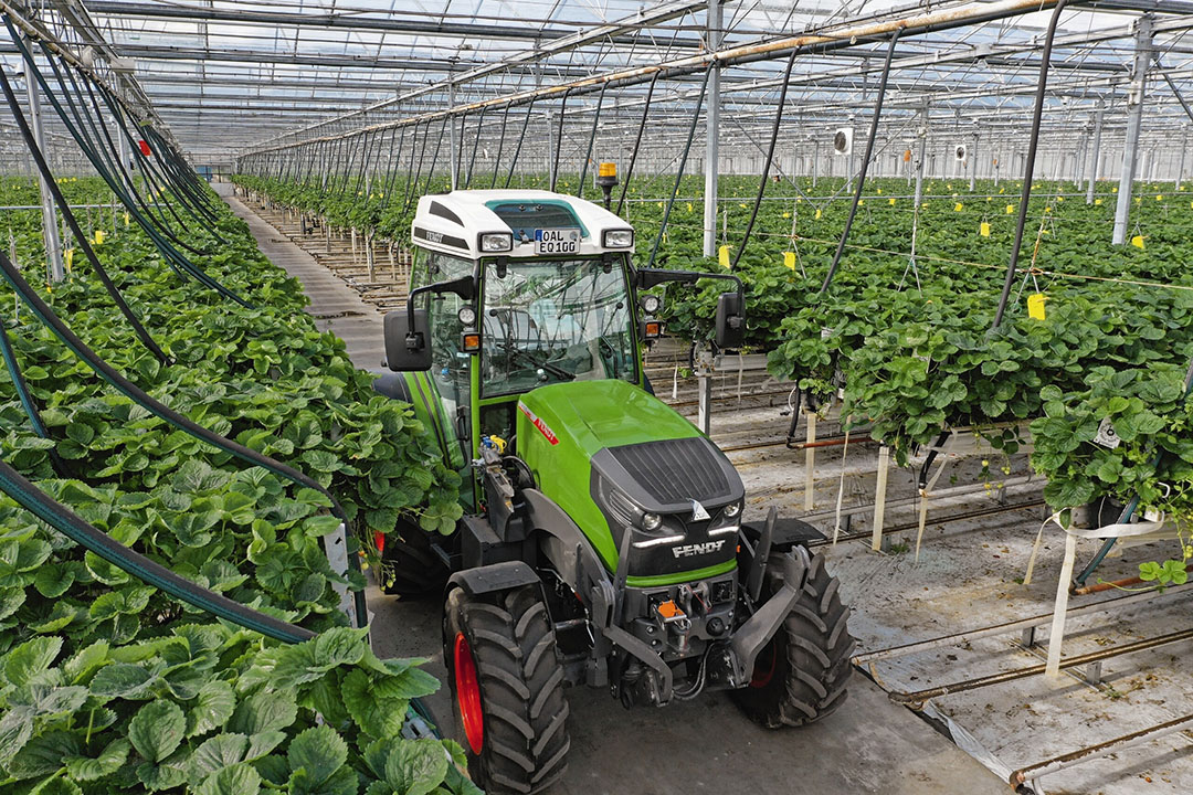 De Fendt e100 is in 2017 geïntroduceerd en is nu nog in testfase. Foto: Fendt.