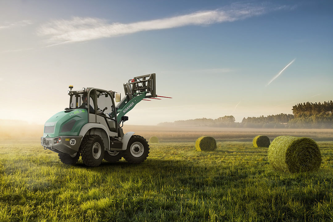 De Duitse machinefabrikant Kramer heeft de KL25.5e elektrische wiellader gebouwd. De e-wiellader heeft een looptijd van maximaal 4 uur zonder tussentijds opladen. - Foto's: Kramer