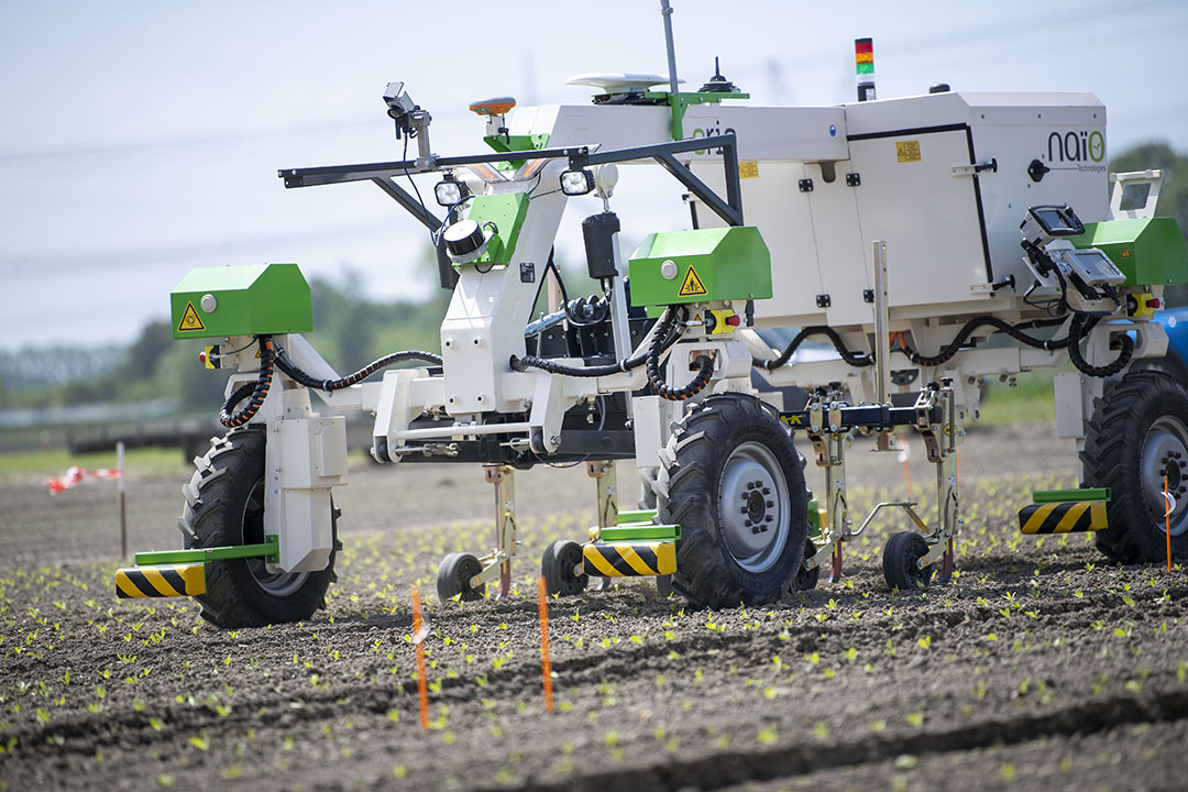 De Orio-veldrobot van de Franse machinefabrikant Naïo Technologies is praktijkrijp. - Foto: Mark Pasveer