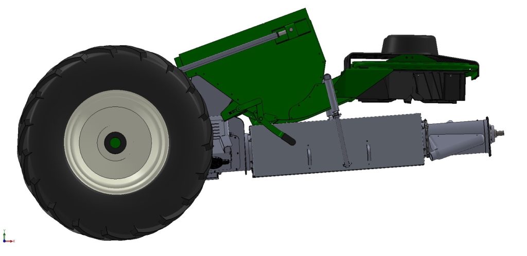 De ombouwkit Weed Seed Destroyer wordt aan de achterkant van maaidorser gemonteerd, achter de zeven van de combine. – Afbeelding: GNI