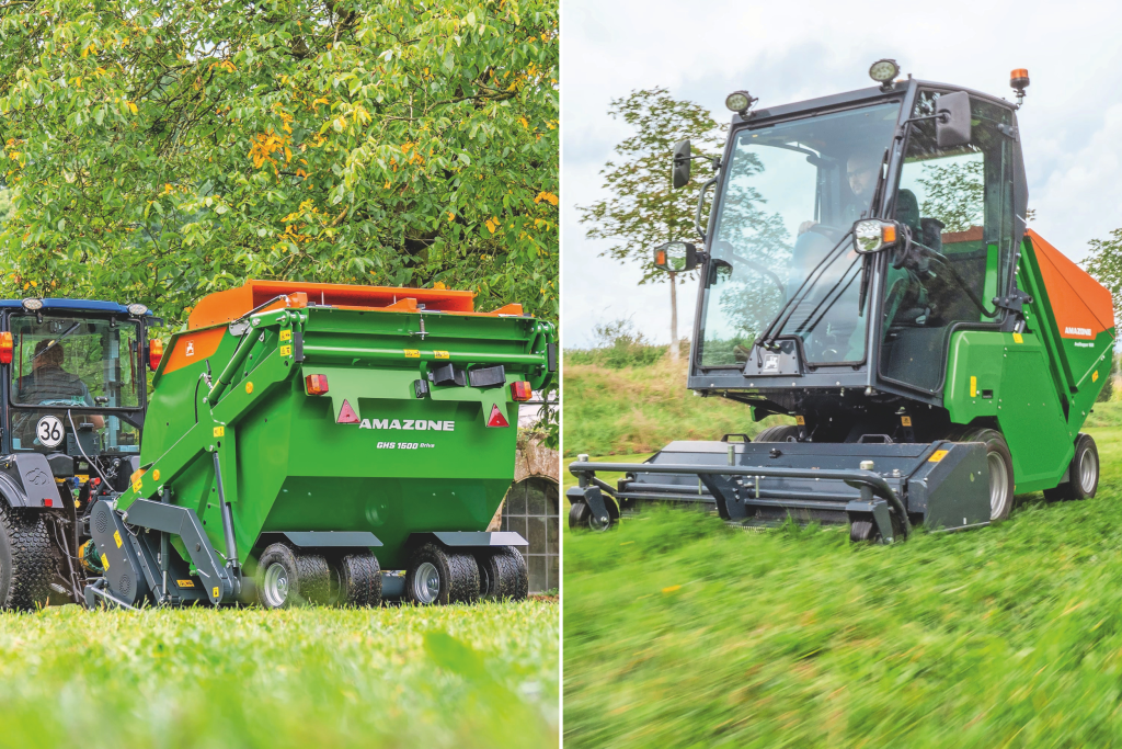 De Grasshopper en Profihopper van de Duitse machinefabrikant Amazone krijgen een ander kleurtje. Groenoranje wordt per 1 december de nieuwe kleurstelling. – Foto’s: Sven Kleinewoerdemann