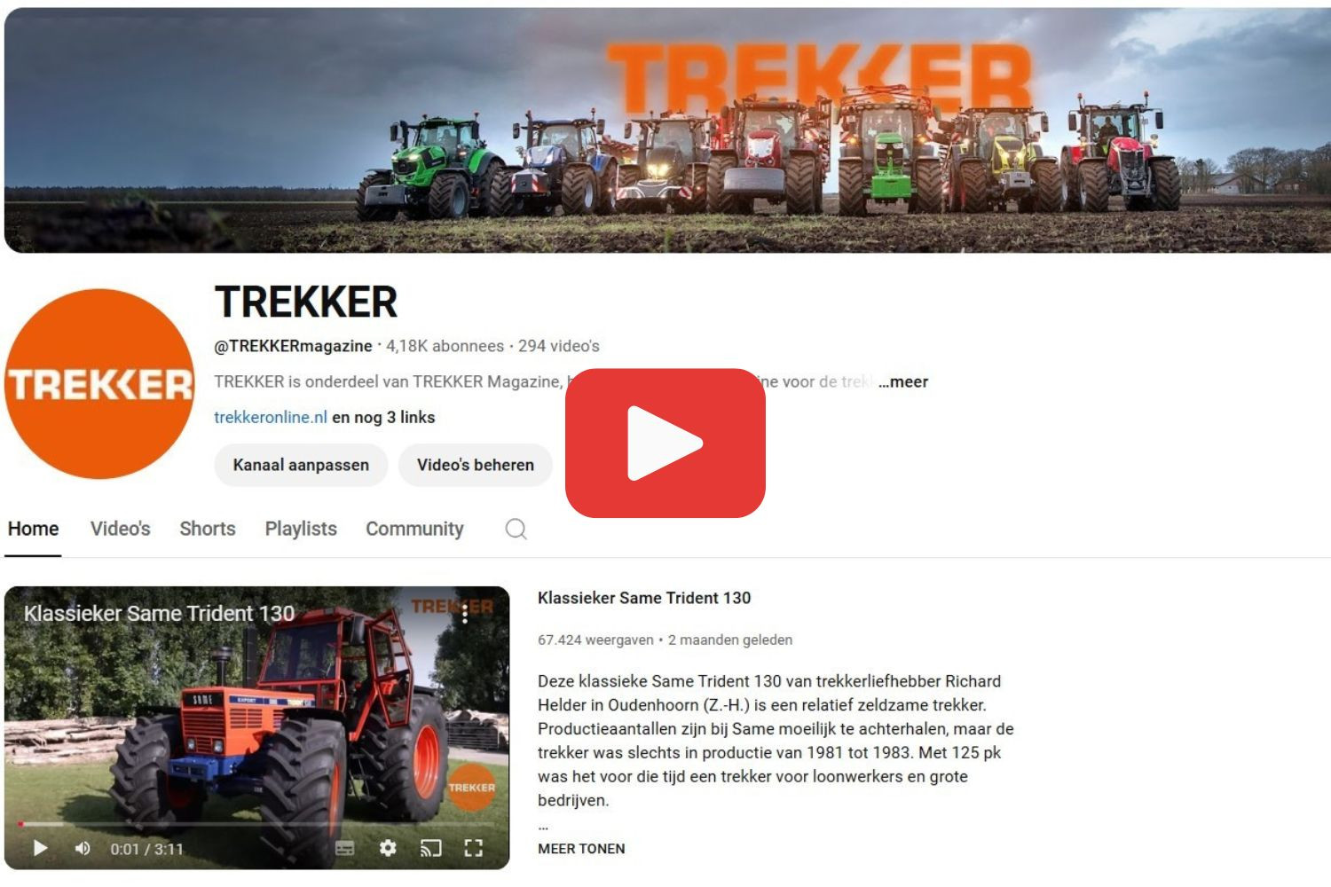 Bovenaan de lijst met best bekeken video’s in 2024 op TREKKER YouTube staat de klassieke Same Trident 130 van trekkerliefhebber Richard Helder. – Foto: Misset