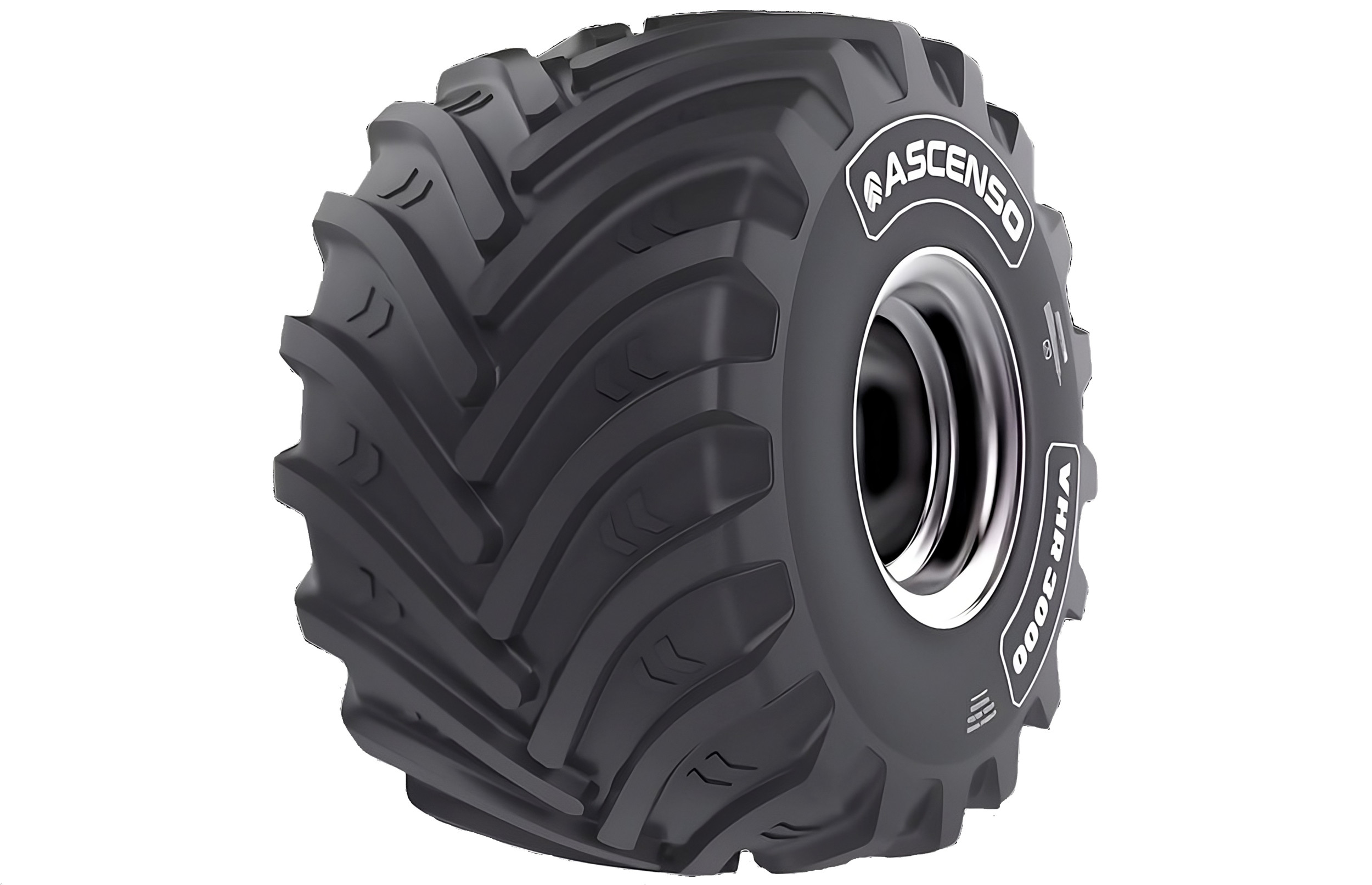 De nieuwe VF-bandenserie VHR 3000 van de Indiase bandenfabrikant Ascenso bestaat uit zeven maten, waaronder de in Nederland populaire bandenmaat 1050/50 R32. – Foto: Ascenso