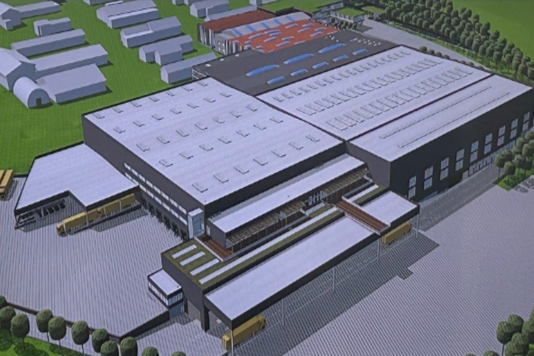 Deze afbeelding laat zien waarnaar de Tsjechische machinefabrikant toewerkt. Bednar investeert flink in een lakstraat, onderdelenmagazijn en kantoorruimtes op zijn productielocatie in Rychnov nad Kněžnou, Tsjechië. – Afbeelding: Bednar