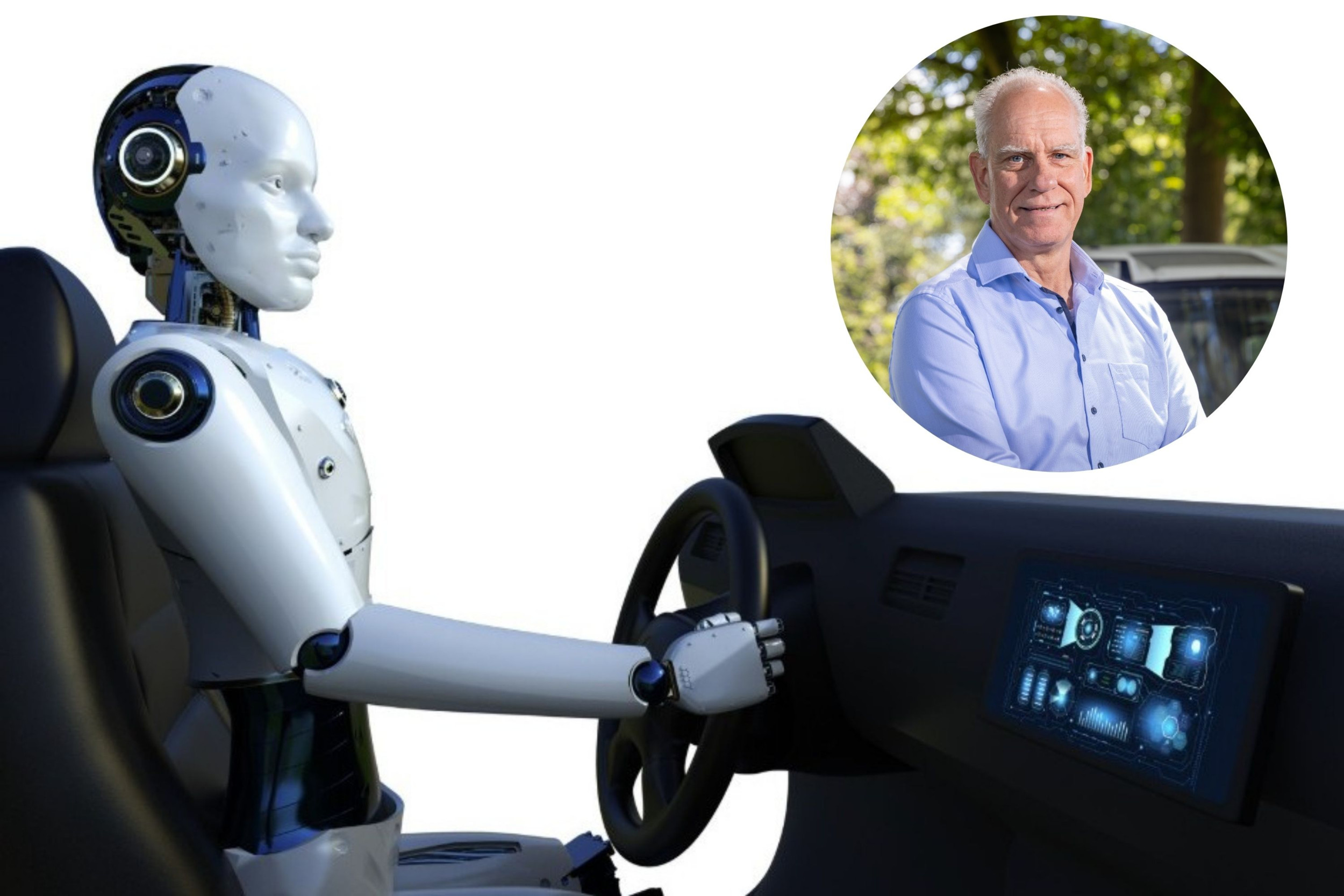 Robots gaan meer werk overnemen. Ten koste van de trekkerchauffeur? Gelukkig investeren grote trekkerfabrikanten nog veel geld in ergonomie en cabinecomfort, schrijft Erwin Ros in zijn blog. - Foto: Canva / foto-inzet: Koos Groenewold