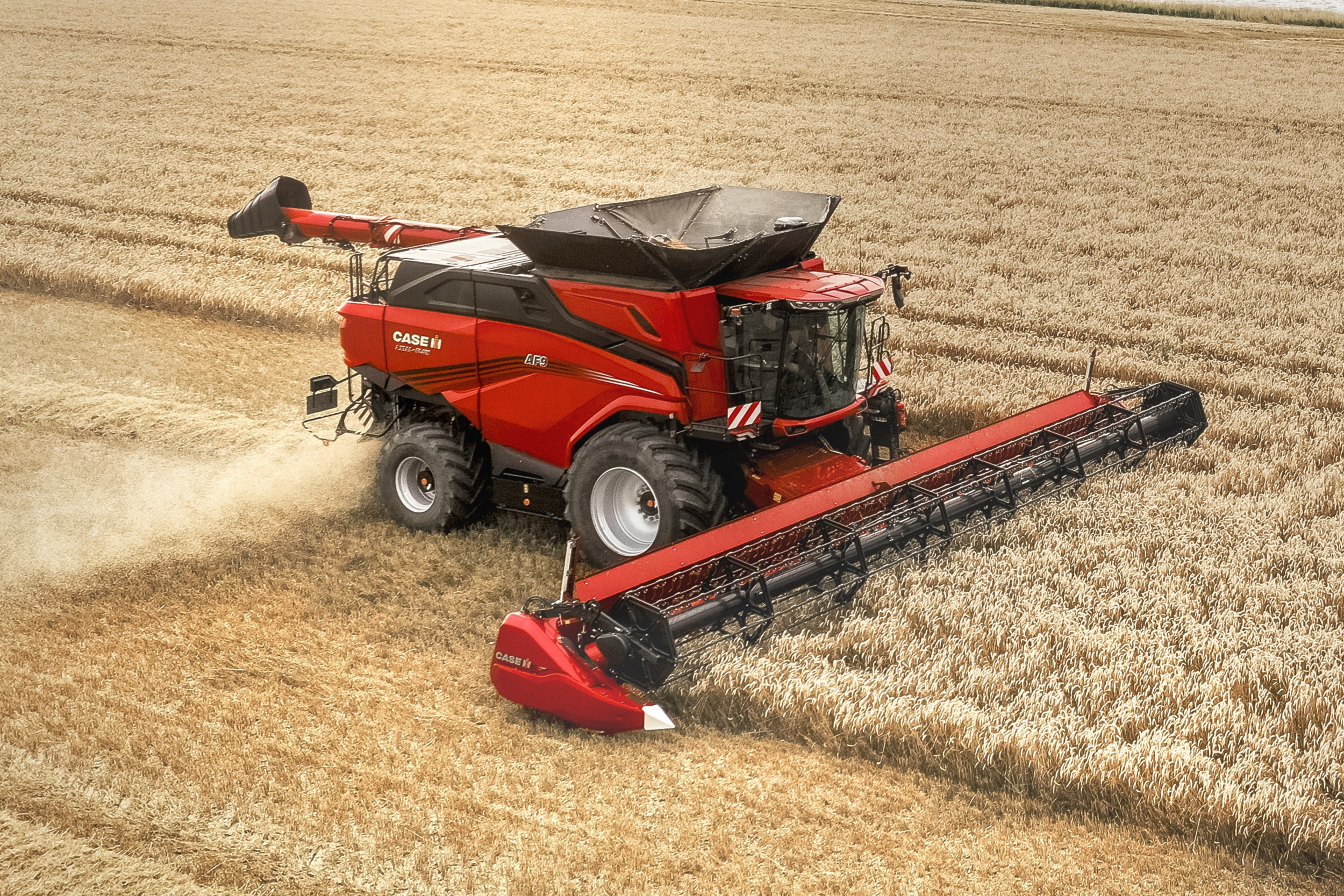 De nieuwe maaiborden van Case-IH, de G500V serie, is geschikt voor maaidorsers Axial-Flow 160 en 260 en de AF-series. De maaiborden hebben een werkbreedte tussen 6,1 en 12,5 meter. Foto: Case IH