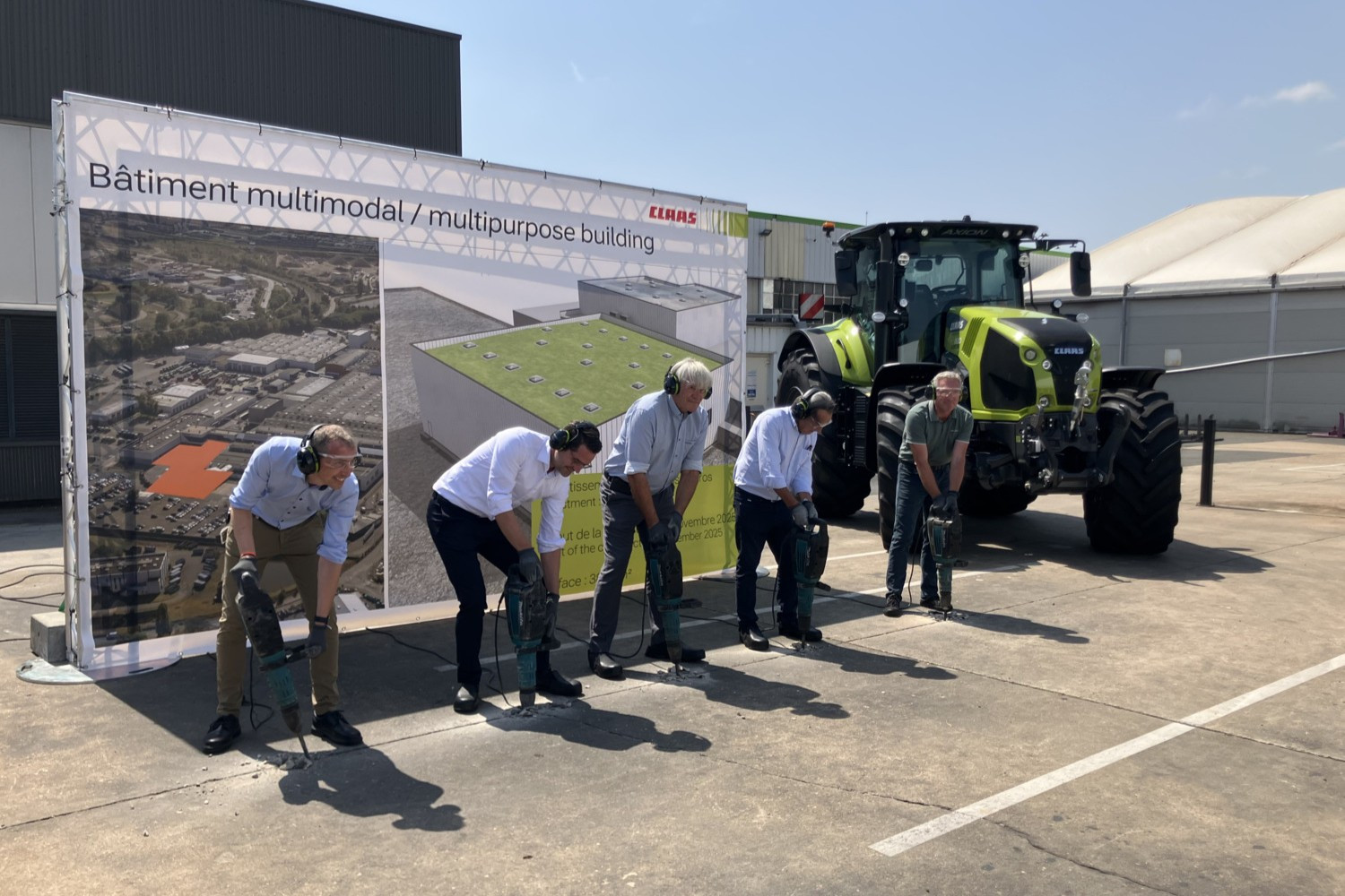 Claas investeert € 6,5 miljoen in zijn trekkerfabriek in Le Mans (Fr.). Er wordt een multifunctionele hal gebouwd. Foto: Claas