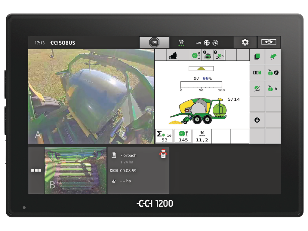 De CCI 1200-terminal toont twee beelden tegelijk.