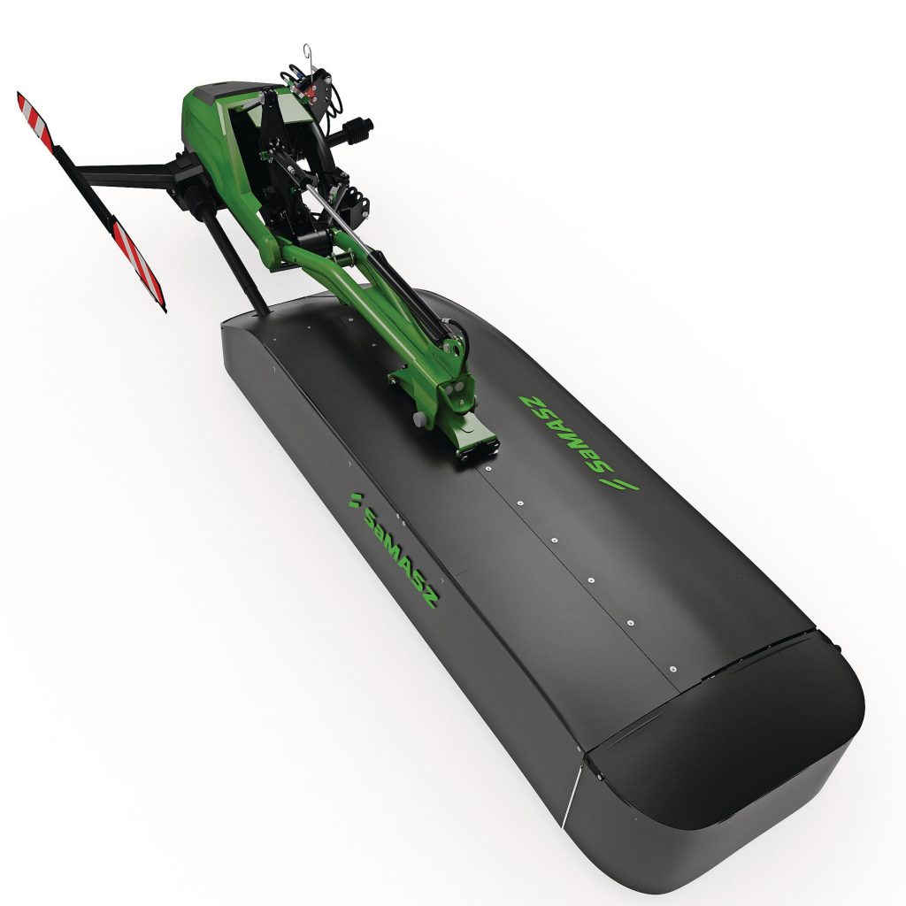 Bij de KDX-maaiers is de maaibalk in het midden (zwaartepunt) opgehangen. Er zit een hydropneumatische obstakelbeveiliging op waarbij de maaier naar achter en omhoog kan uitwijken.