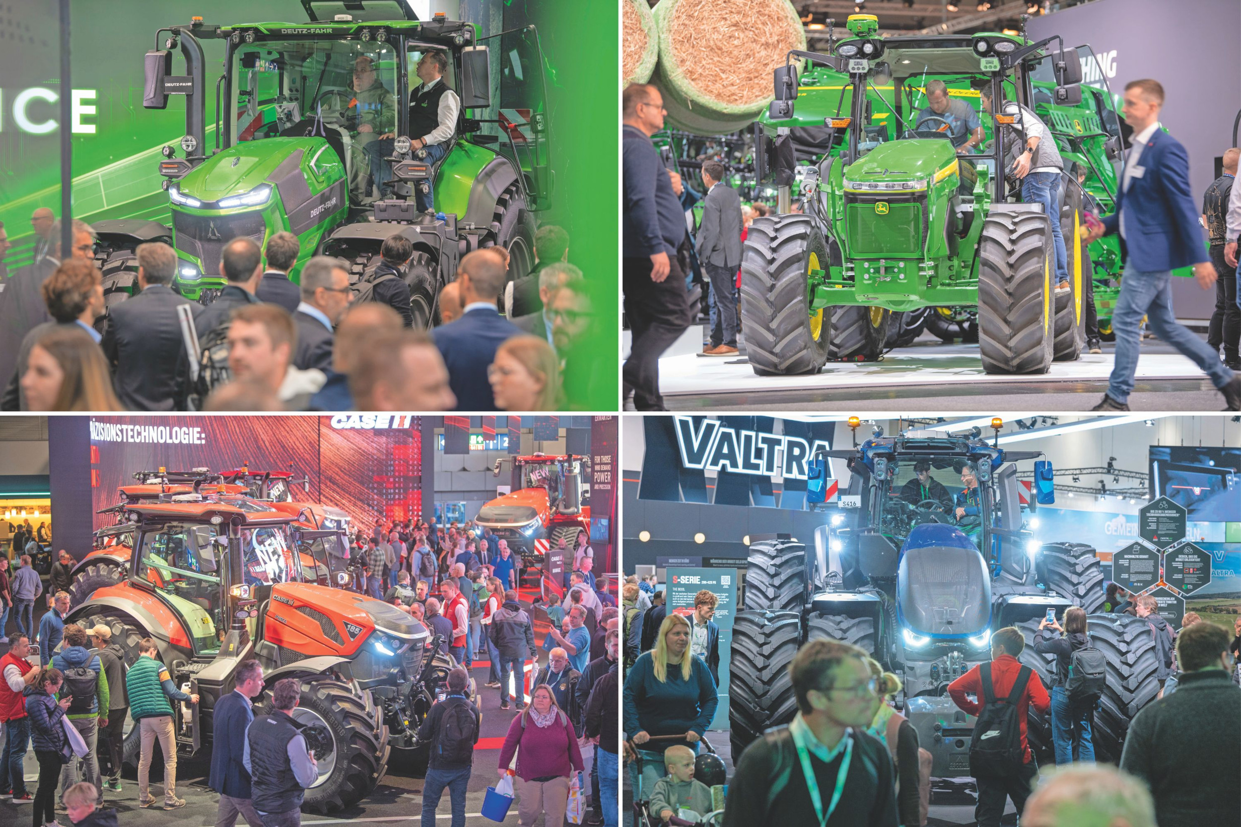 Kies je poster, van boven naar beneden met de klok mee: de Deutz-Fahr 8310 TTV, de elektrische John Deere, de Case IH Puma 185 en de Valtra S416. Foto's: Mark Pasveer