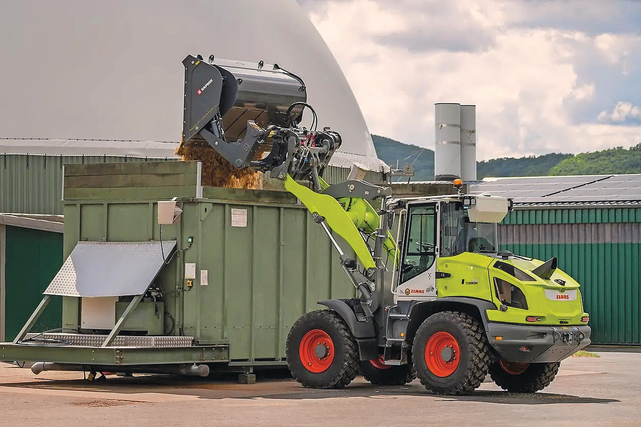 Claas introduceert komende week op vakbeurs Agritechnica een autonome wiellader. Het gaat om een Torion 956 met een opgebouwd Lidar-systeem, waardoor de machine zowel autonoom als handmatig bestuurd kan worden. Foto: Claas